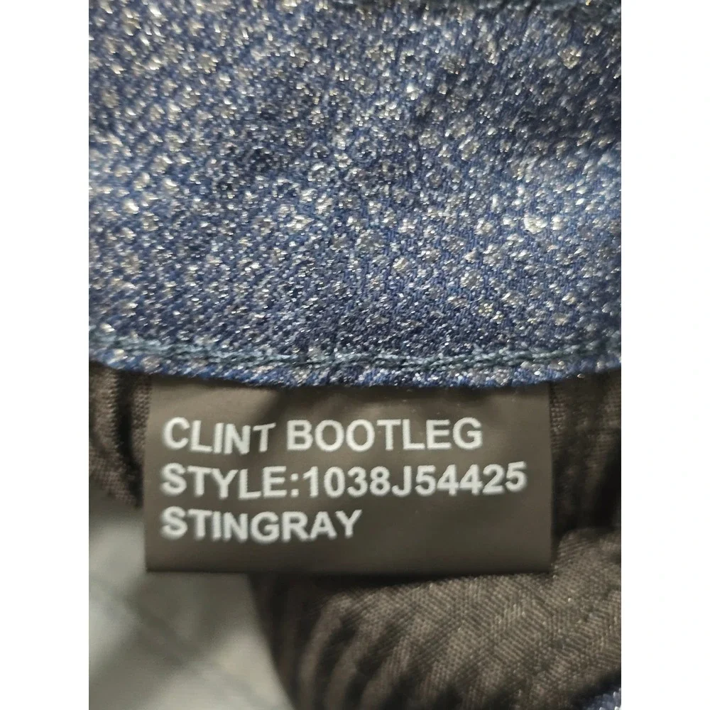 Monfrere Clint Bootleg Jeans‎ 40 Mens Stingray Blue Metallic Textured 1038J54425